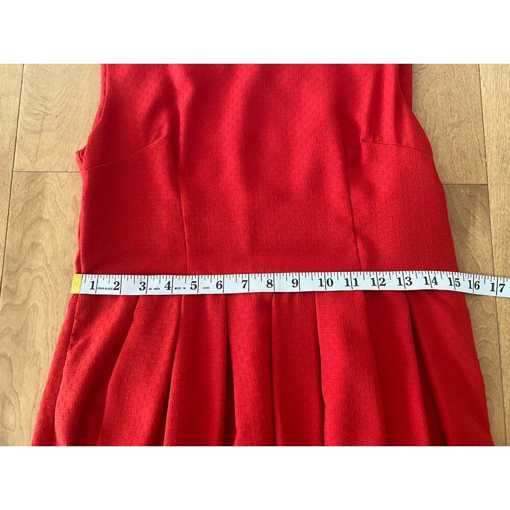 Vanessa Red Fit And Flare Pleated Red Dress Size 42 (US Size 10) - Picture 3 of 7